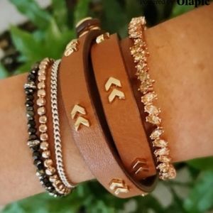 Stella & Dot Leather Wrap Bracelet